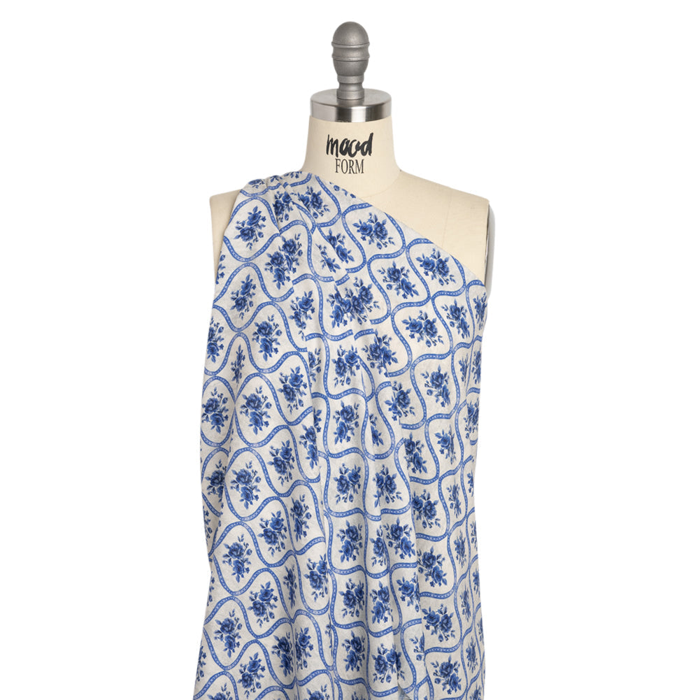 Mood Exclusive Blue Remembering Rosie Viscose Crepe