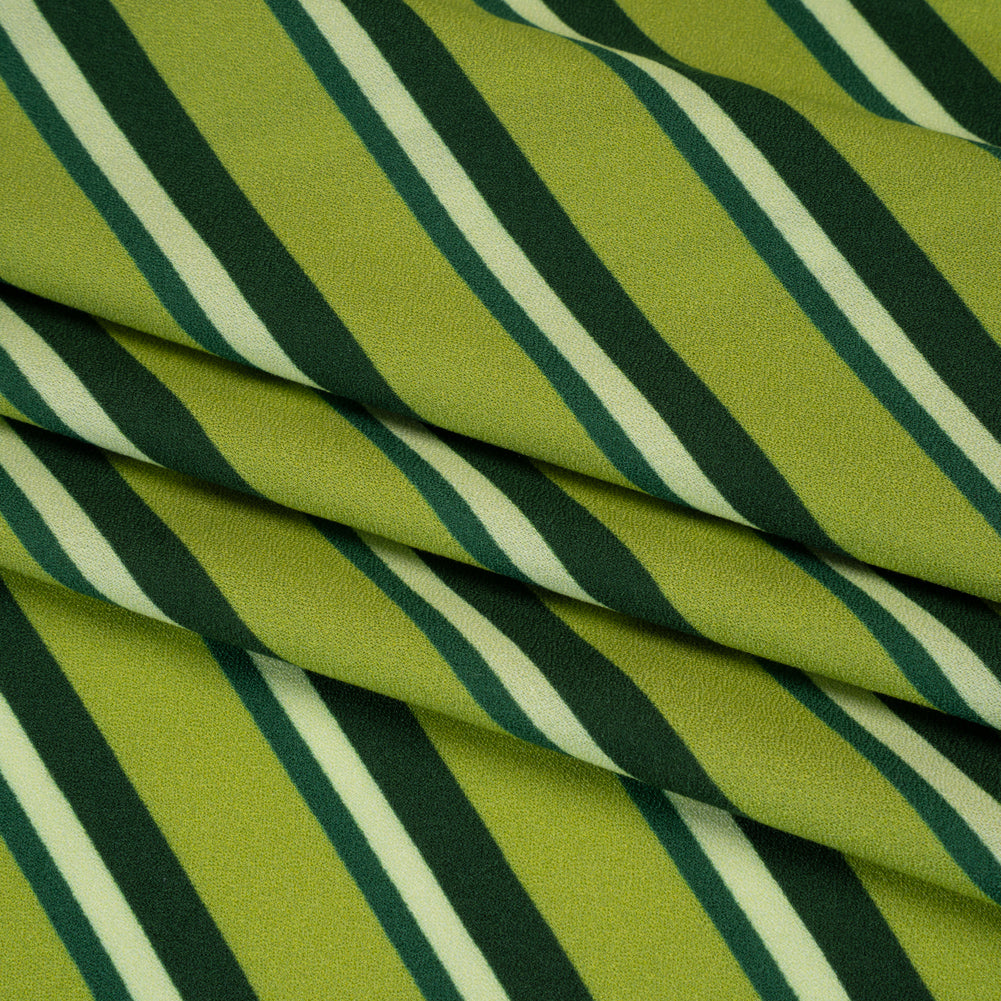 Mood Exclusive Green Seeing Stripes Viscose Crepe