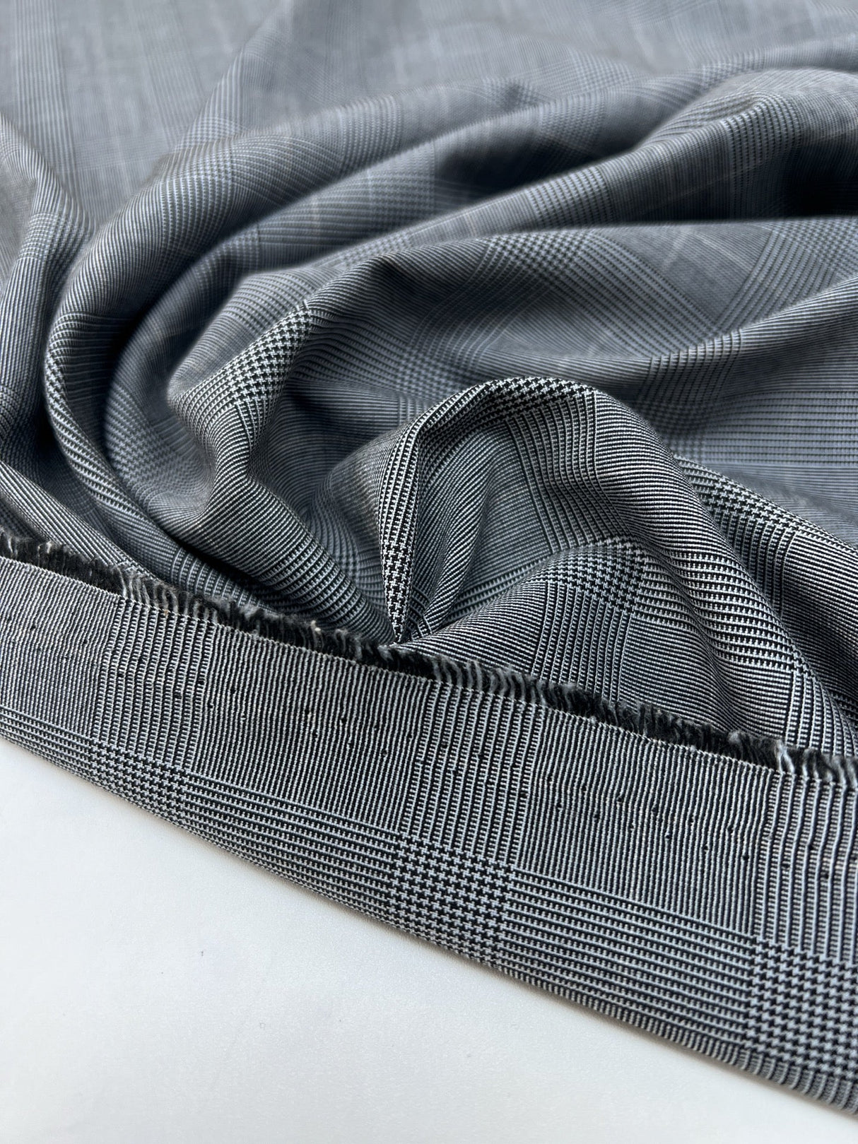 Stretch Checked Suiting Fabric