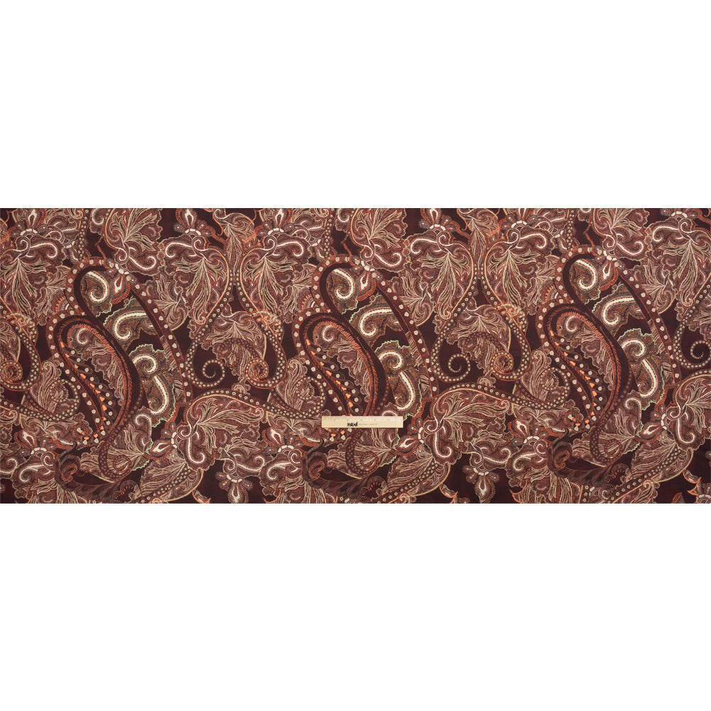 Mood Exclusive Maroon Octopus's Garden Stretch Cotton Sateen