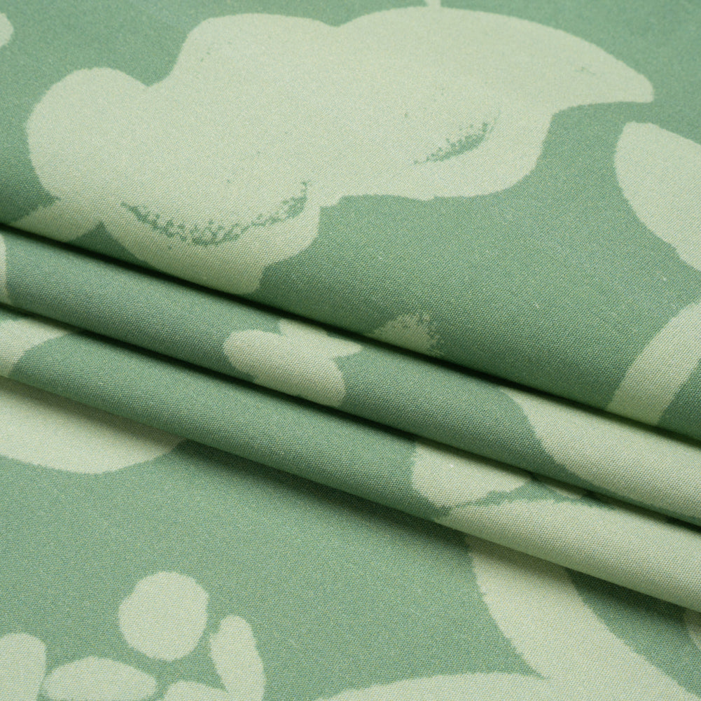 Mood Exclusive Green Veranda Views Stretch Cotton Poplin