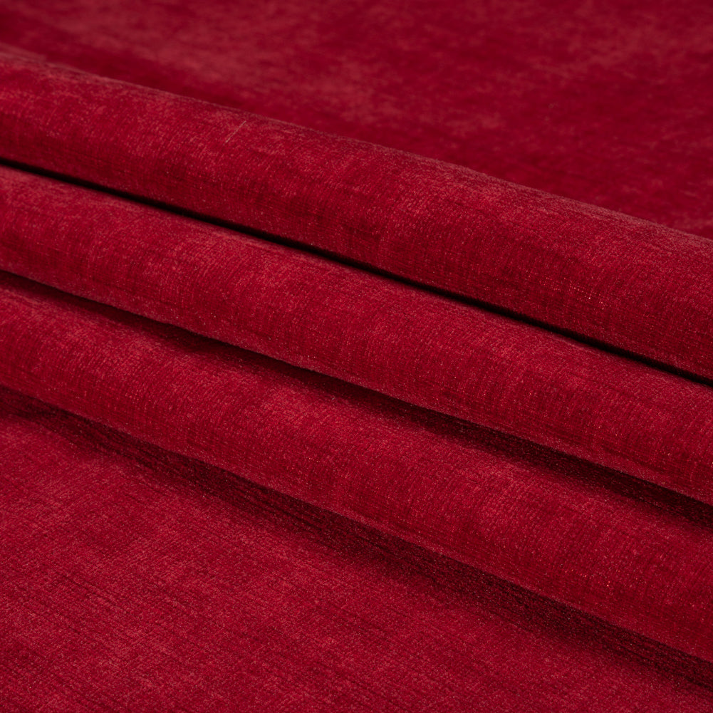 Otta Red Polyester Chenille Woven