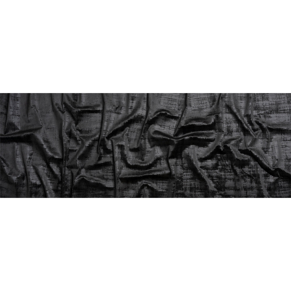 Kasa Black Crosshatching Embossed Knit Velvet
