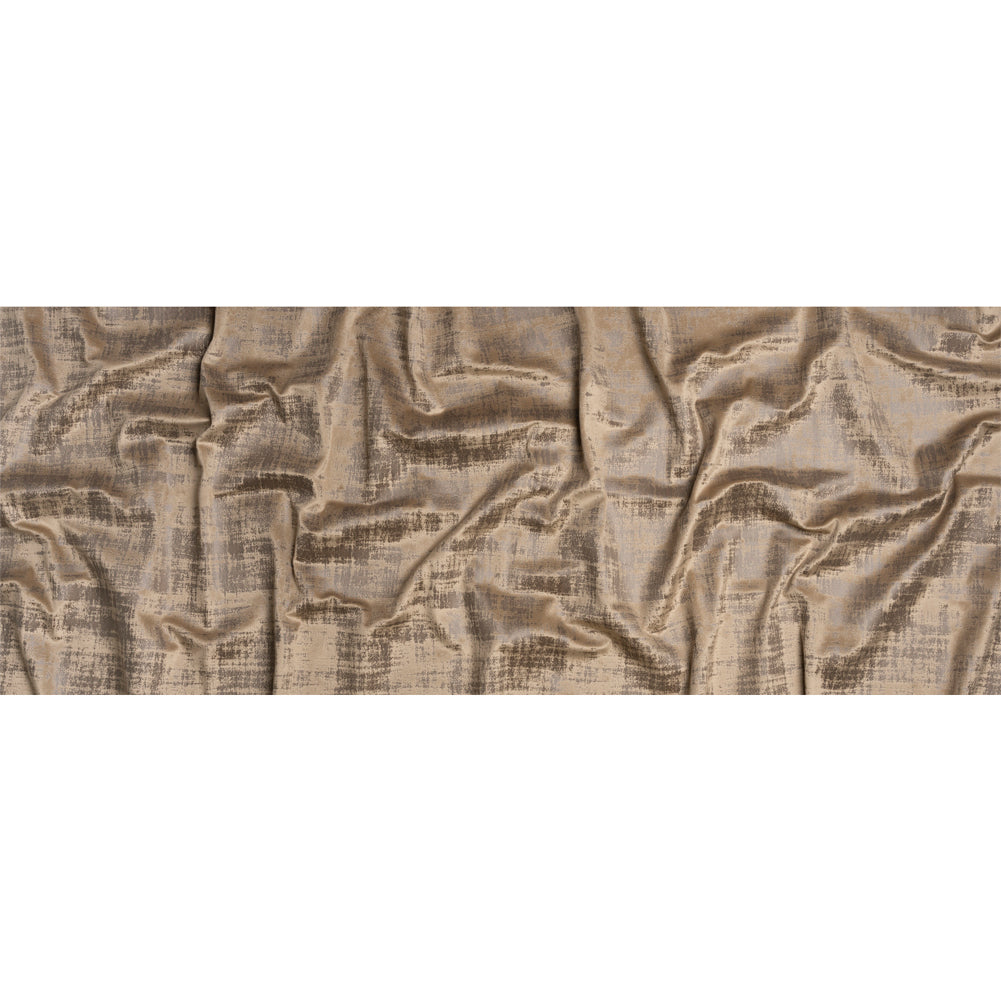 Kasa Tan Crosshatching Embossed Knit Velvet
