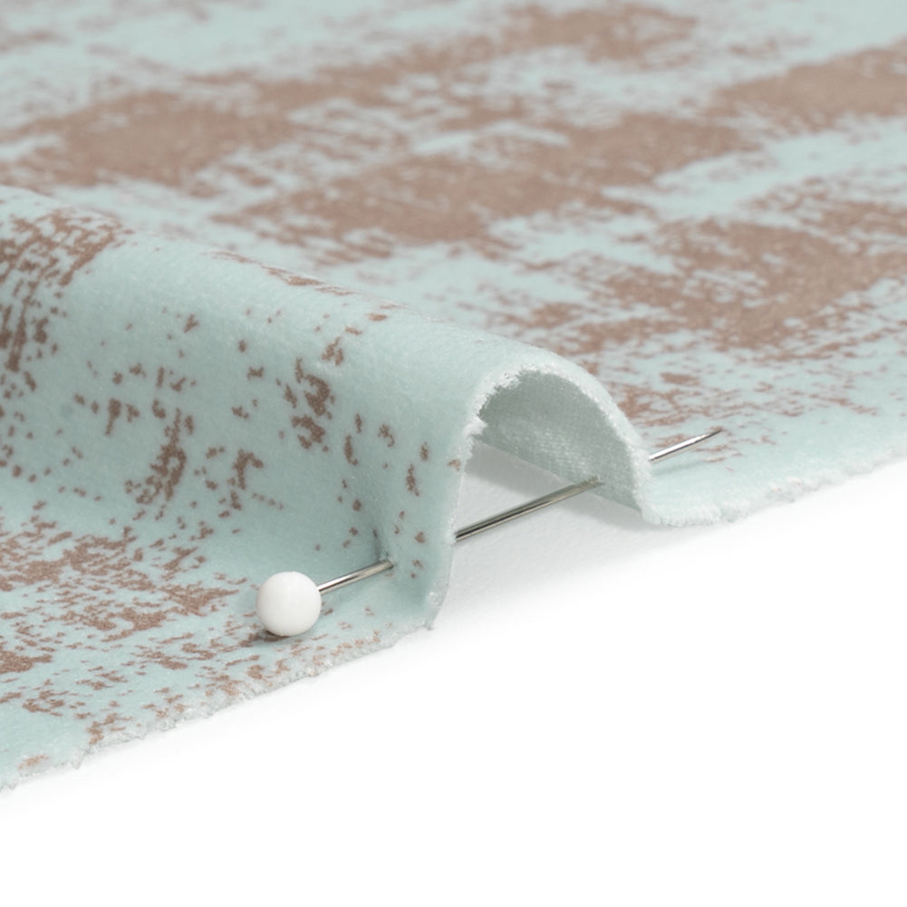 Kasa Seafoam Crosshatching Embossed Knit Velvet
