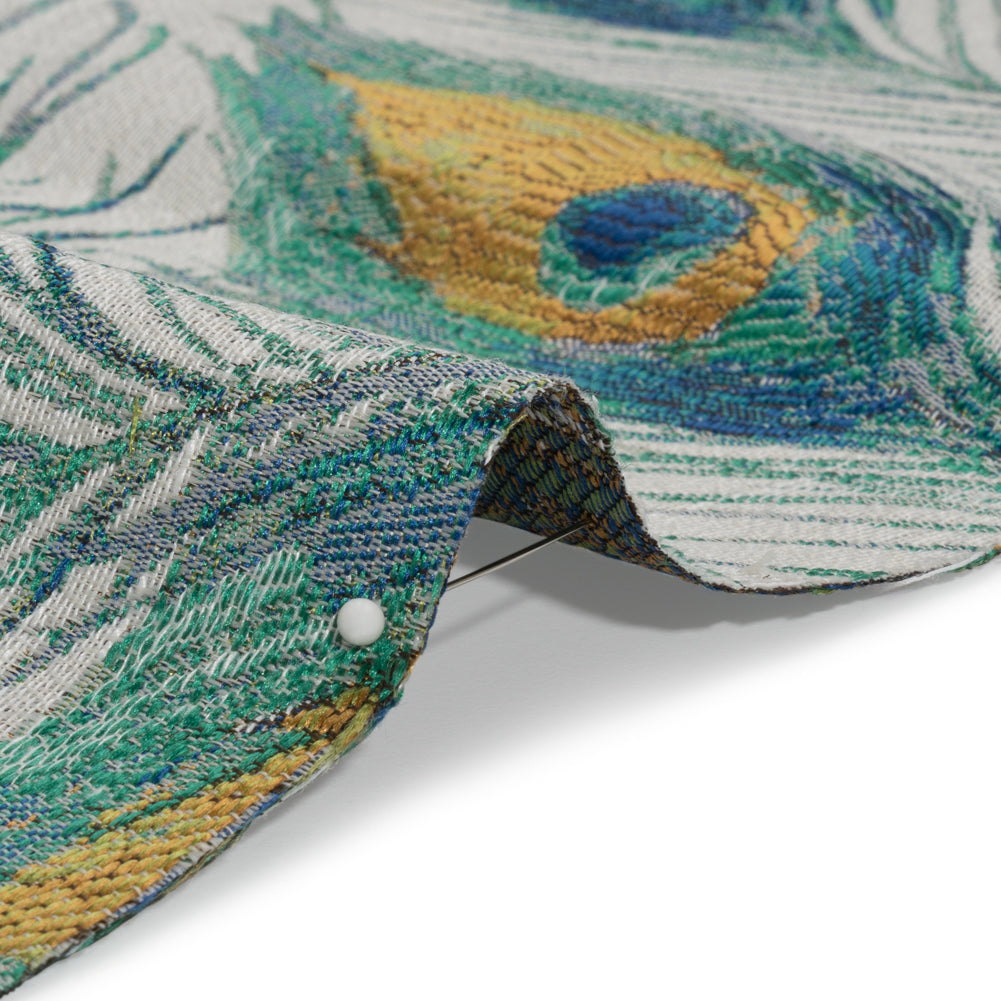 Peacock Green Peacock Feathers Upholstery Jacquard