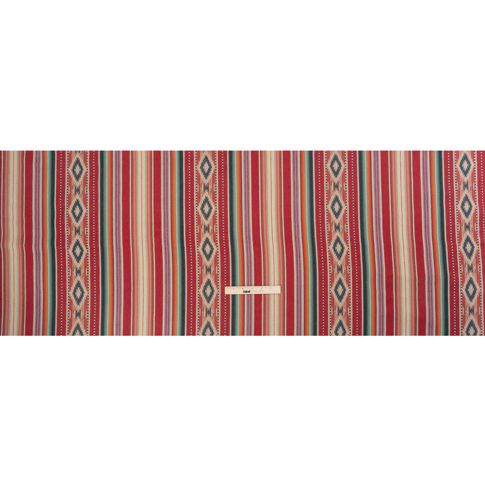 Arizona Berry Spiked Diamonds Southwestern Stripe Cotton Twill