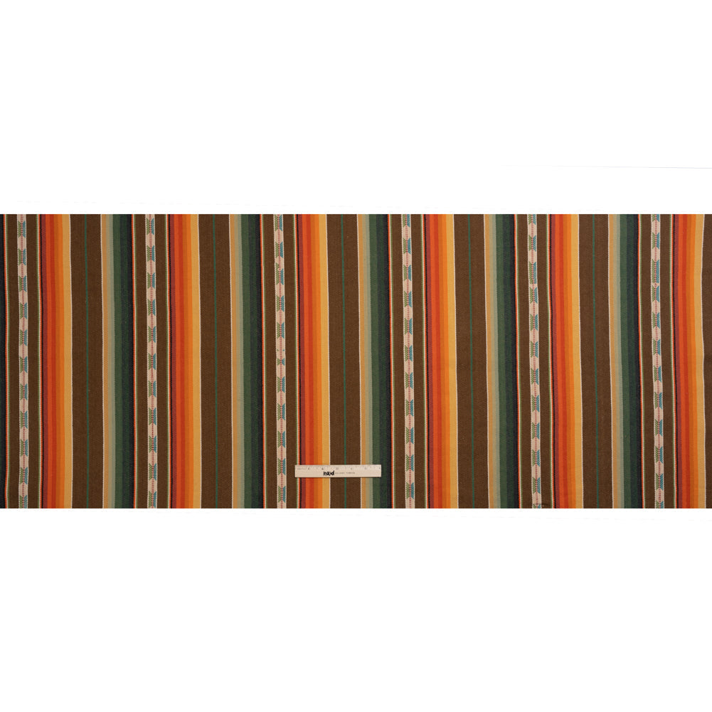 Arizona Brown, Forest and Orange Spools Stripe Cotton Twill