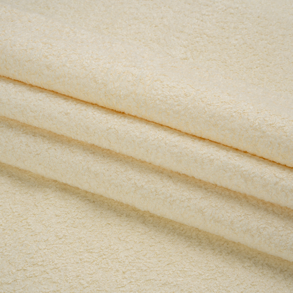 Crypton Custard Stain Resistant Plush Upholstery Boucle