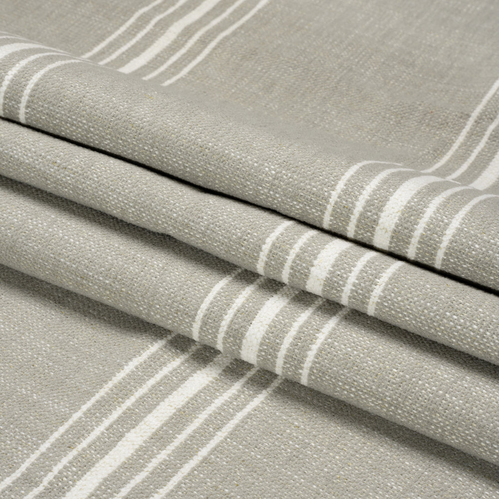 Crypton Stone Striped Stain Resistant Polyester and Linen Chenille Upholstery Woven