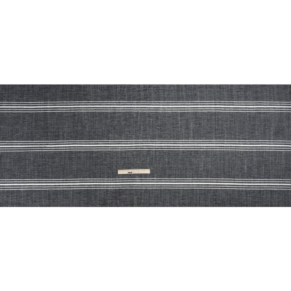 Crypton Charcoal Striped Stain Resistant Polyester and Linen Chenille Upholstery Woven