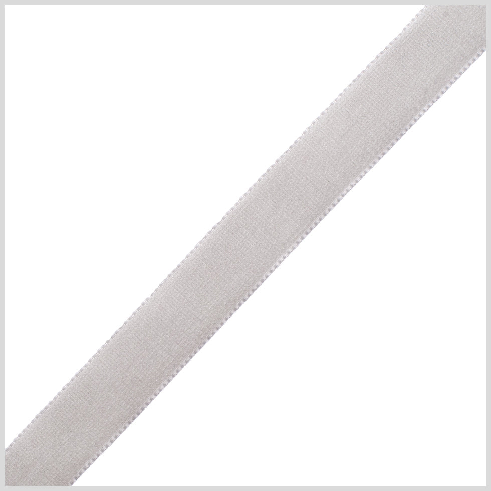 0.625" Gray Nylon Velvet Ribbon