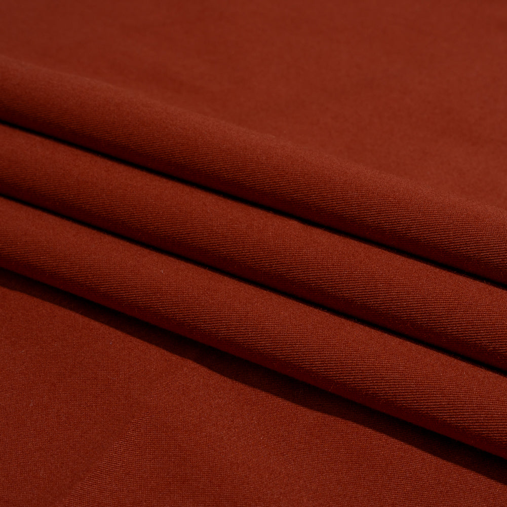 Carbon Brushed Stretch Khaki Twill - Dark Red - Averill Collection