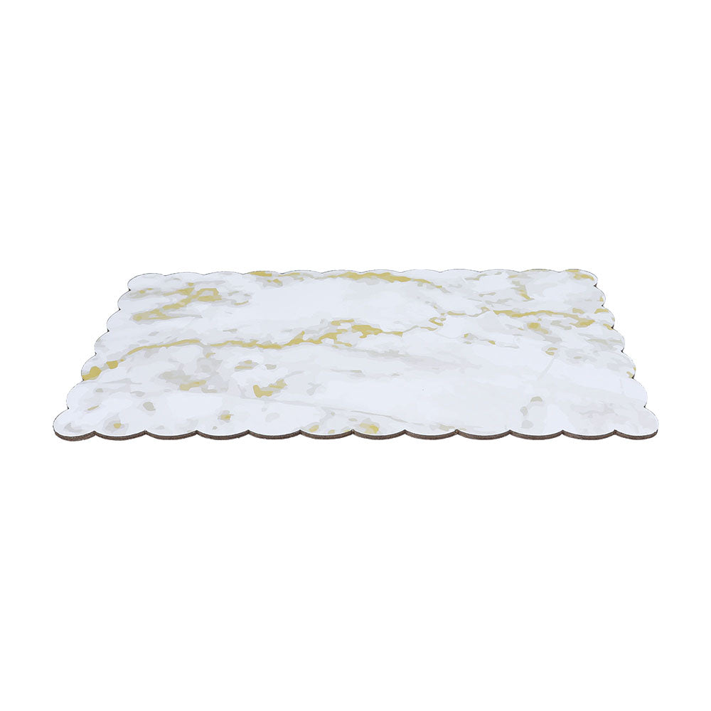 Marble-Colored Scalloped Log Board 11-1/4" x 6-1/2" - Case of 25