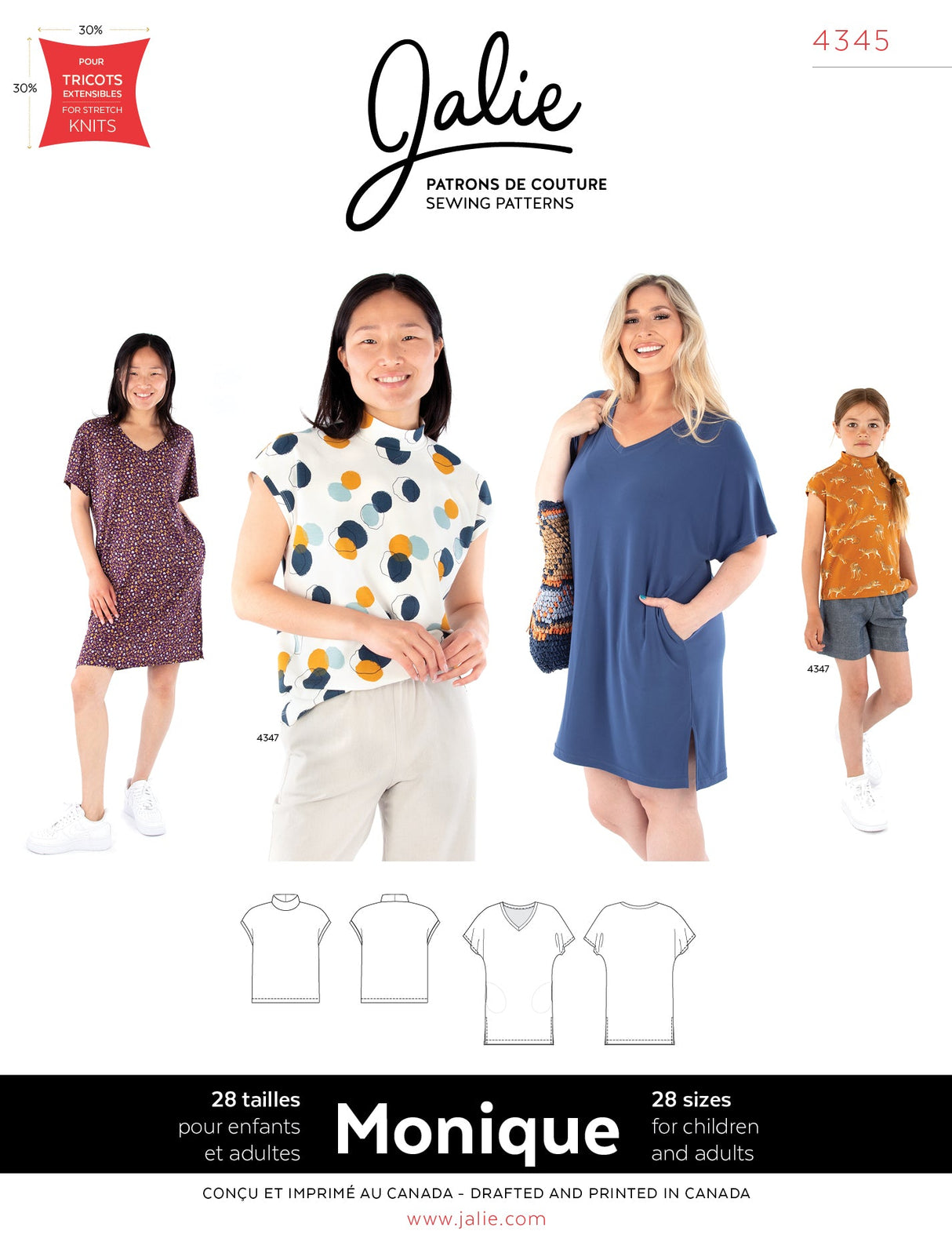 Sewing Pattern Monique Dress and Top by Jalie