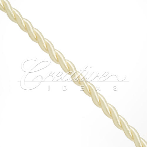 6Mm 2 Ply Twist Cords - 25 Yards (Ivory)