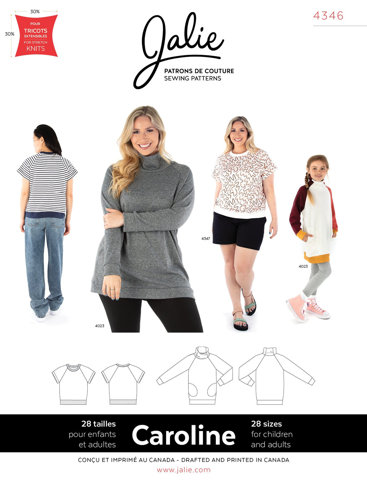 Sewing Pattern Caroline Raglan Tee and Tunic by Jalie