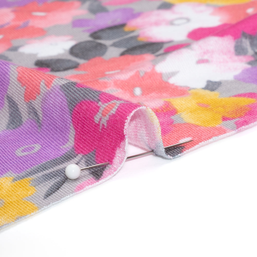 Stretch Rayon Jersey - Pink, Purple and Yellow Floral