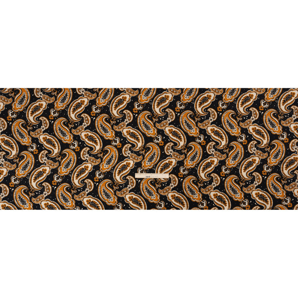 Mood Exclusive Black Here's to Paisley Lightweight Recycled Polyester Crepe