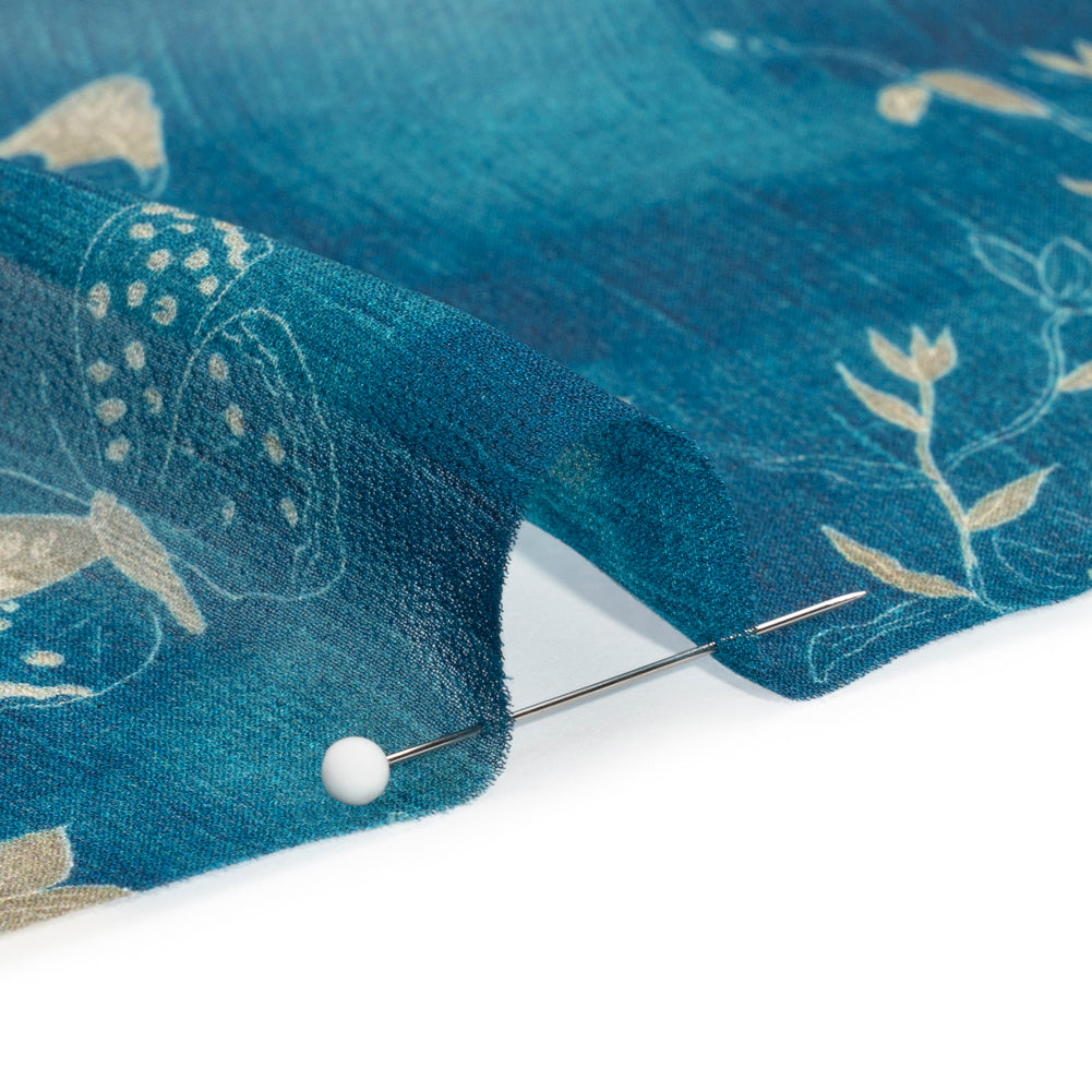 Mood Exclusive Indigo Quietly Cascades Viscose Chiffon