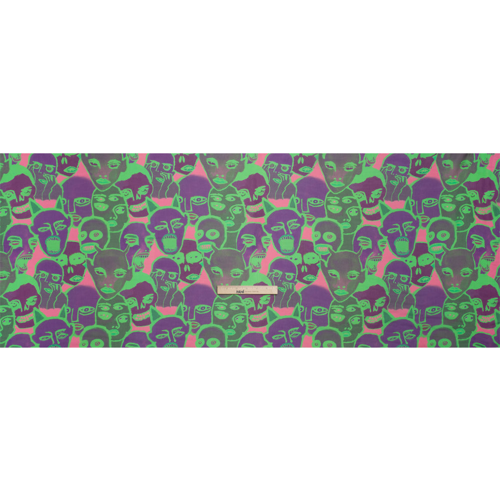 Mood Exclusive Neon Green Nefarious Fiends Viscose Chiffon