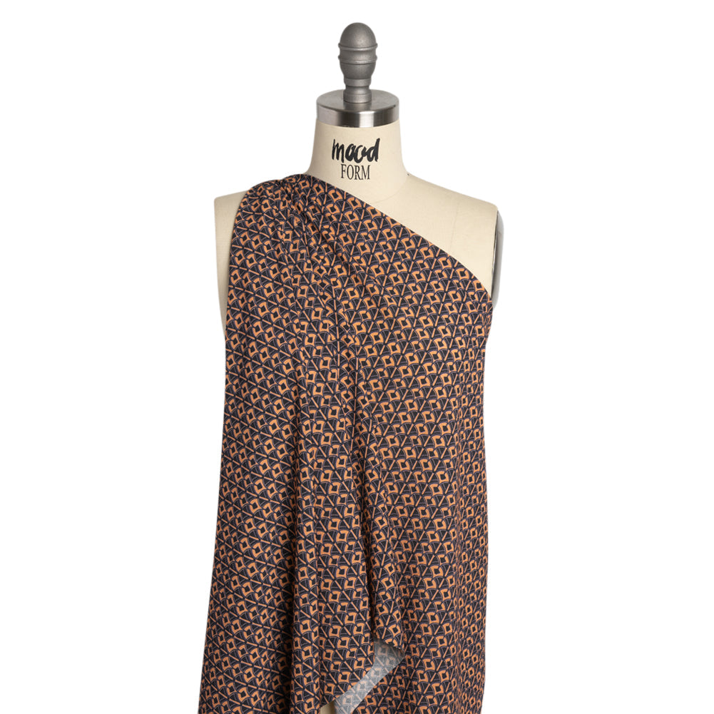 Mood Exclusive Columns and Arches Crinkled Gauzy Viscose Crepe