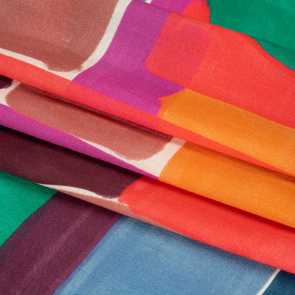 Mood Exclusive Berry Building Blocks Cotton Crepe Panel