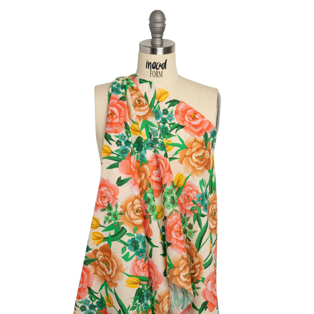 Mood Exclusive Cream Rose Dawn Slubbed Gauzy Cotton Woven