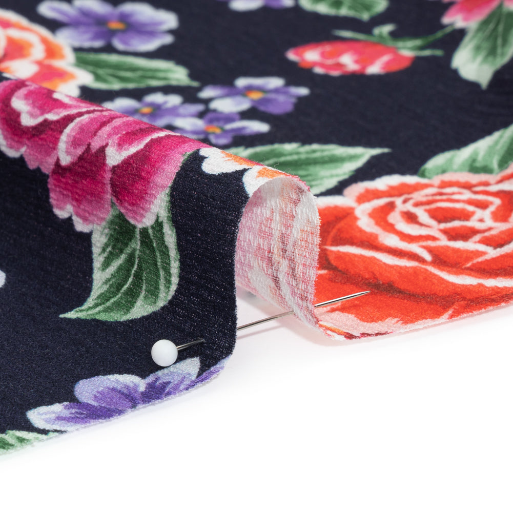 Mood Exclusive Midnight Bountiful Bushes Slubbed Gauzy Cotton Woven