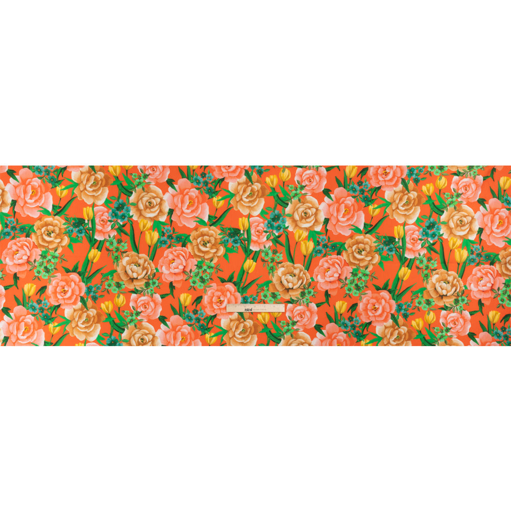 Mood Exclusive Orange Rose Dawn Slubbed Gauzy Cotton Woven