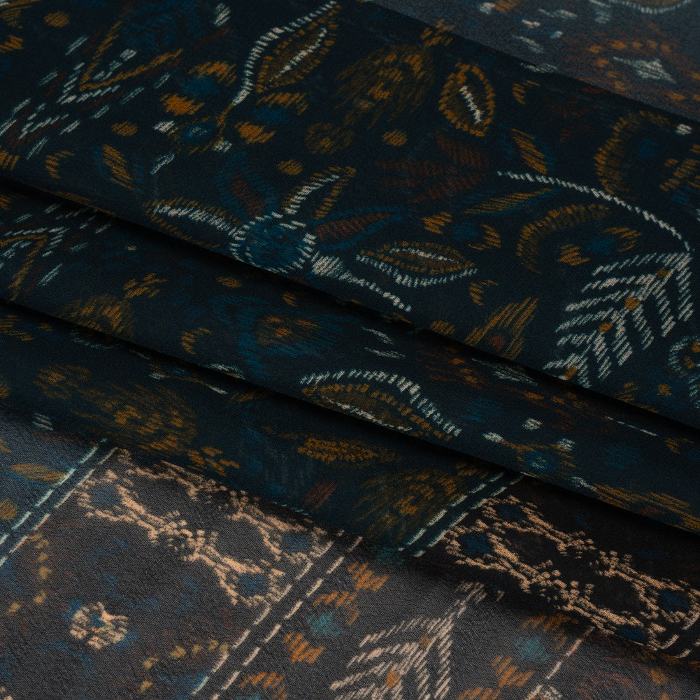 Mood Exclusive Navy My Embroidered Life Viscose Chiffon Panel