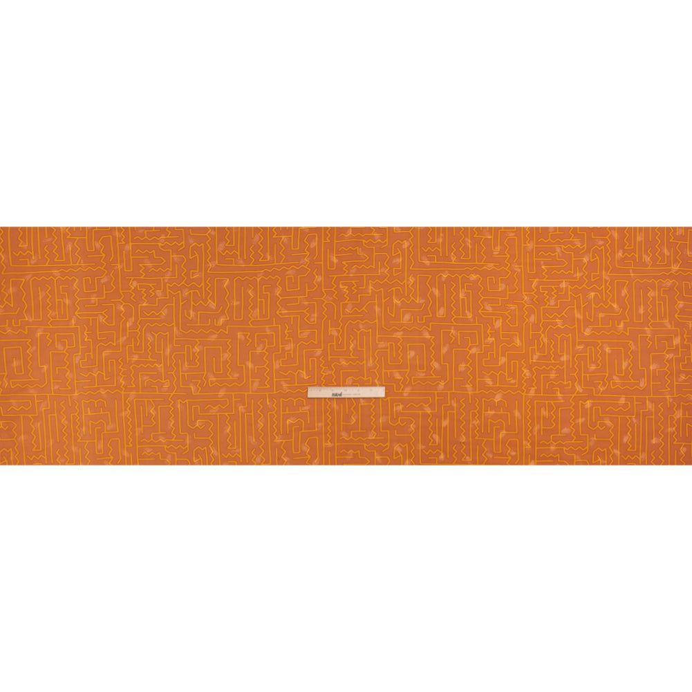 Hands Viscose Jacquard Print - Orange Maze Lines - Mood Exclusive Great Escape