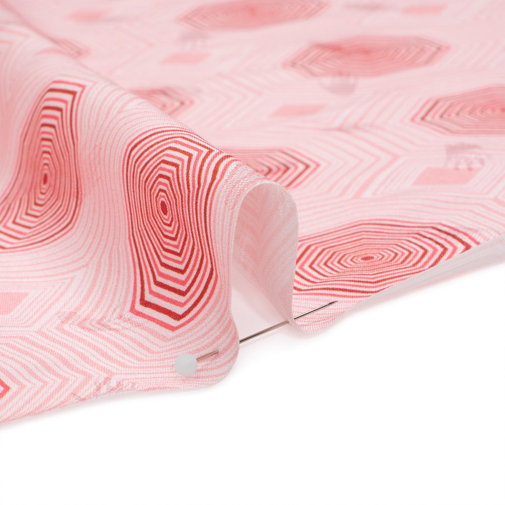 Hands Viscose Jacquard Print - Pink Geometric - Mood Exclusive Retro Reverb