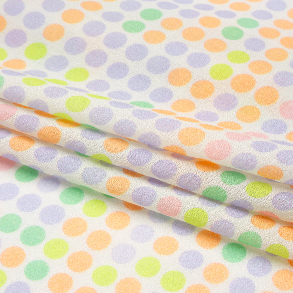 Mood Exclusive White Candy Buttons Cotton Crepe