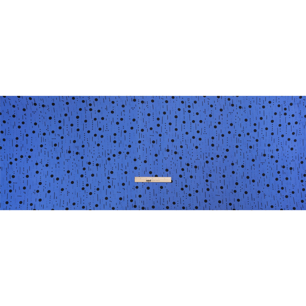 Mood Exclusive Blue Dot-Dash Decode Cotton Crepe