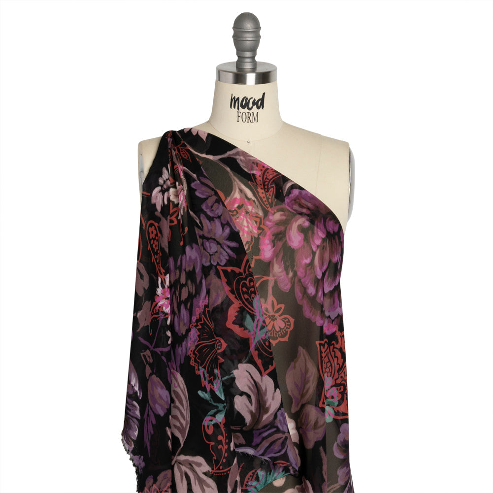 Mood Exclusive Red Ballroom Botanicals Viscose Chiffon