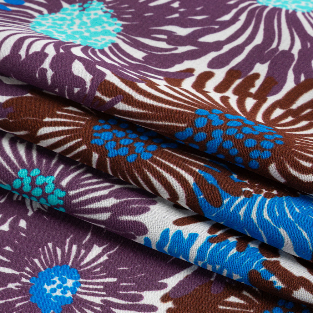 Mood Exclusive Purple Wistful Weeds Striped Viscose Dobby