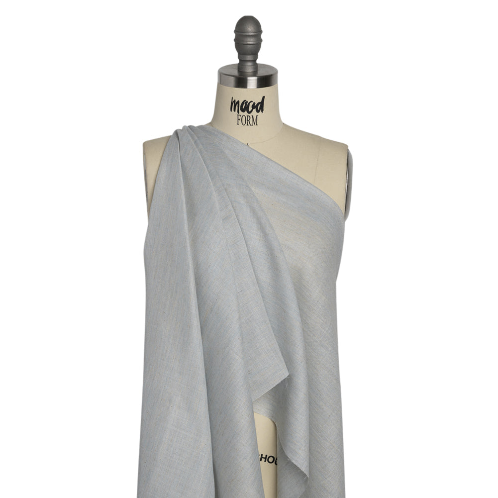 Baby Blue and Beige Heathered Lightweight Linen Blend Woven