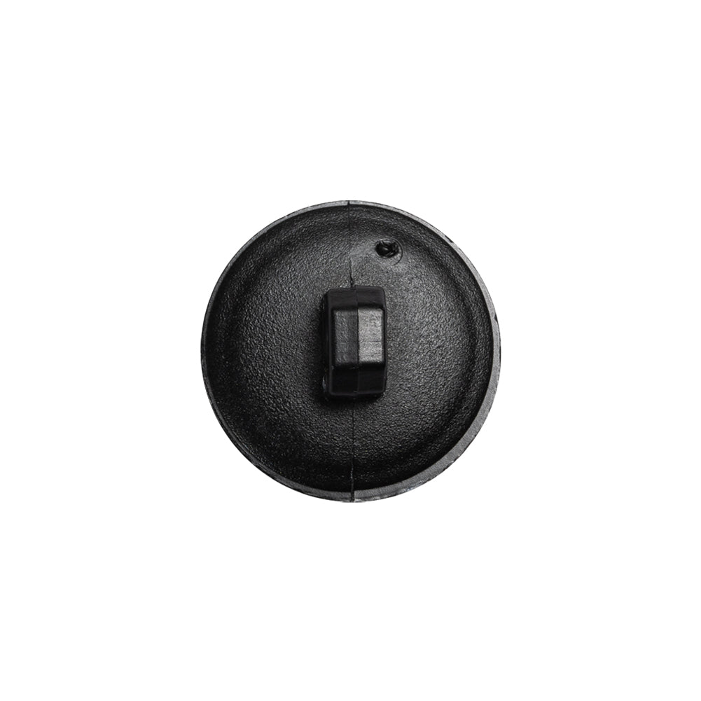 Italian Black Geometric Engraved Shank Back Plastic Button - 28L/18mm