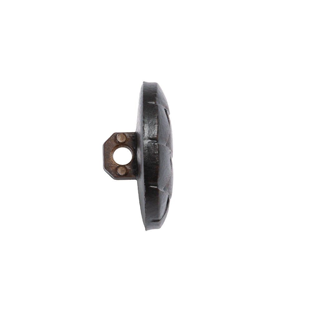 Italian Brown Geometric Engraved Shank Back Plastic Button - 32L/20mm