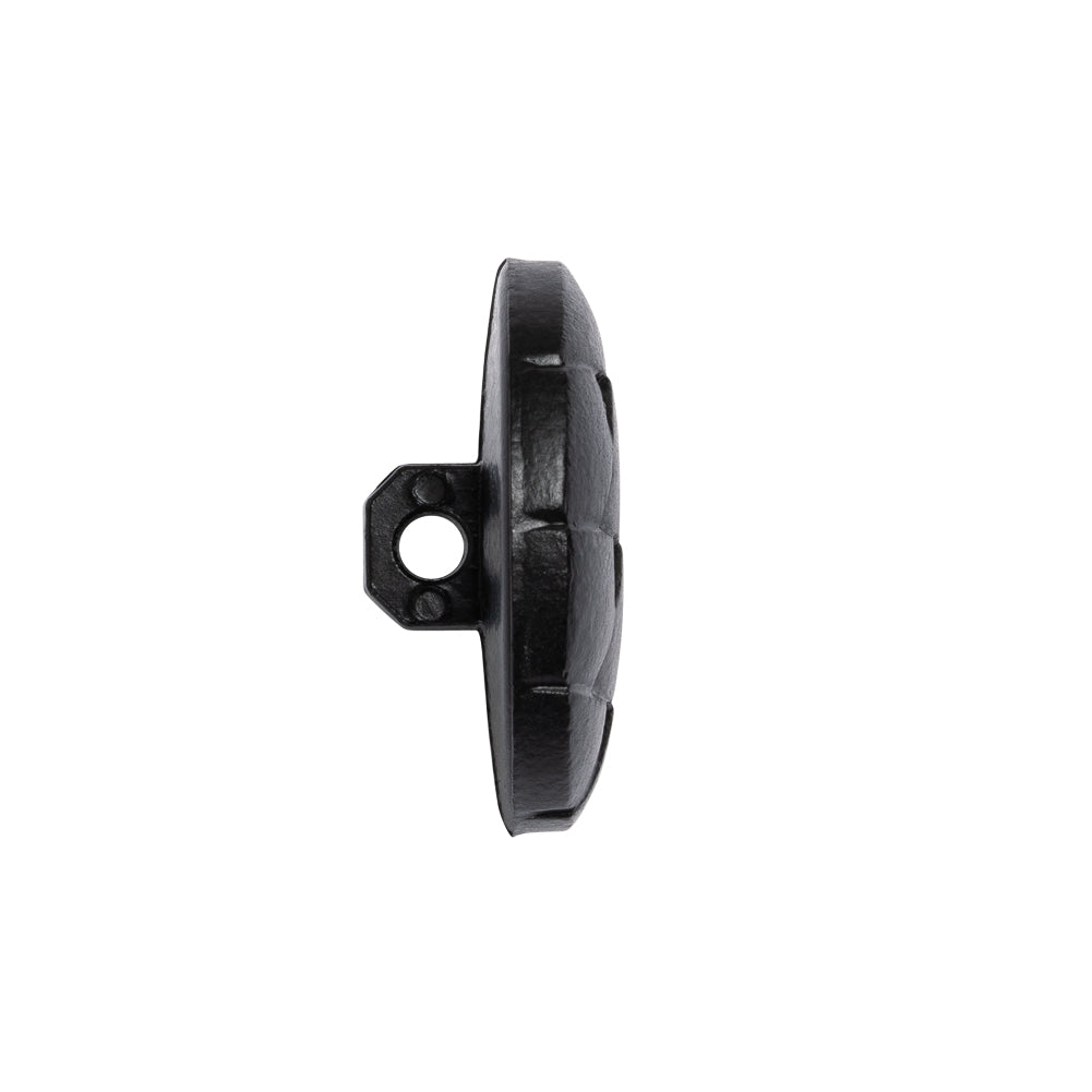 Italian Black Geometric Engraved Shank Back Plastic Button - 36L/23mm