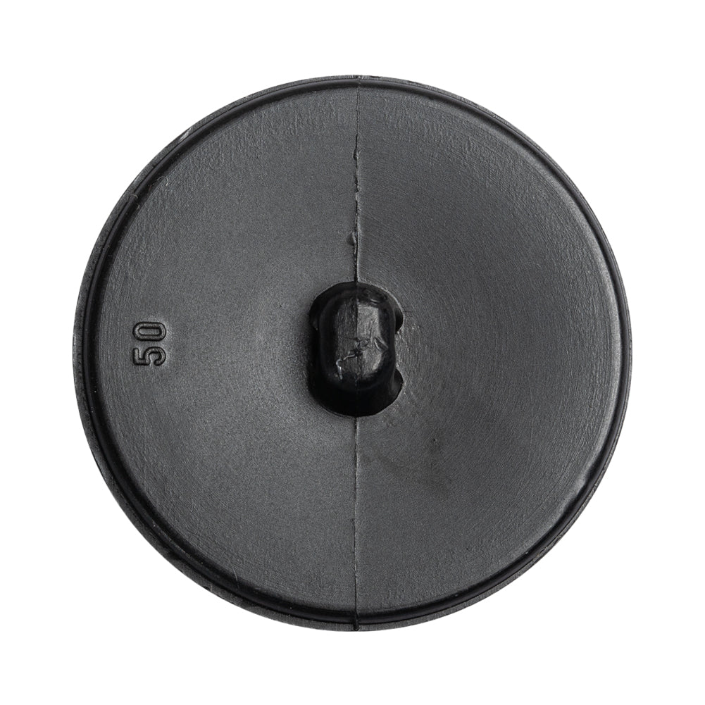 Black Leather-Look Knot Etched Domed Plastic Shank-Back Button - 50L/32mm