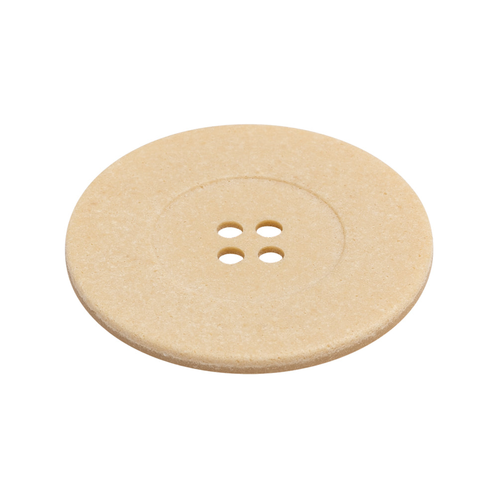 Beige Speckled Wide Rim Plastic 4-Hole Button - 45L/29mm