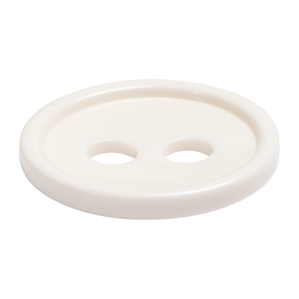 White Plastic 2-Hole Button - 60L/38mm