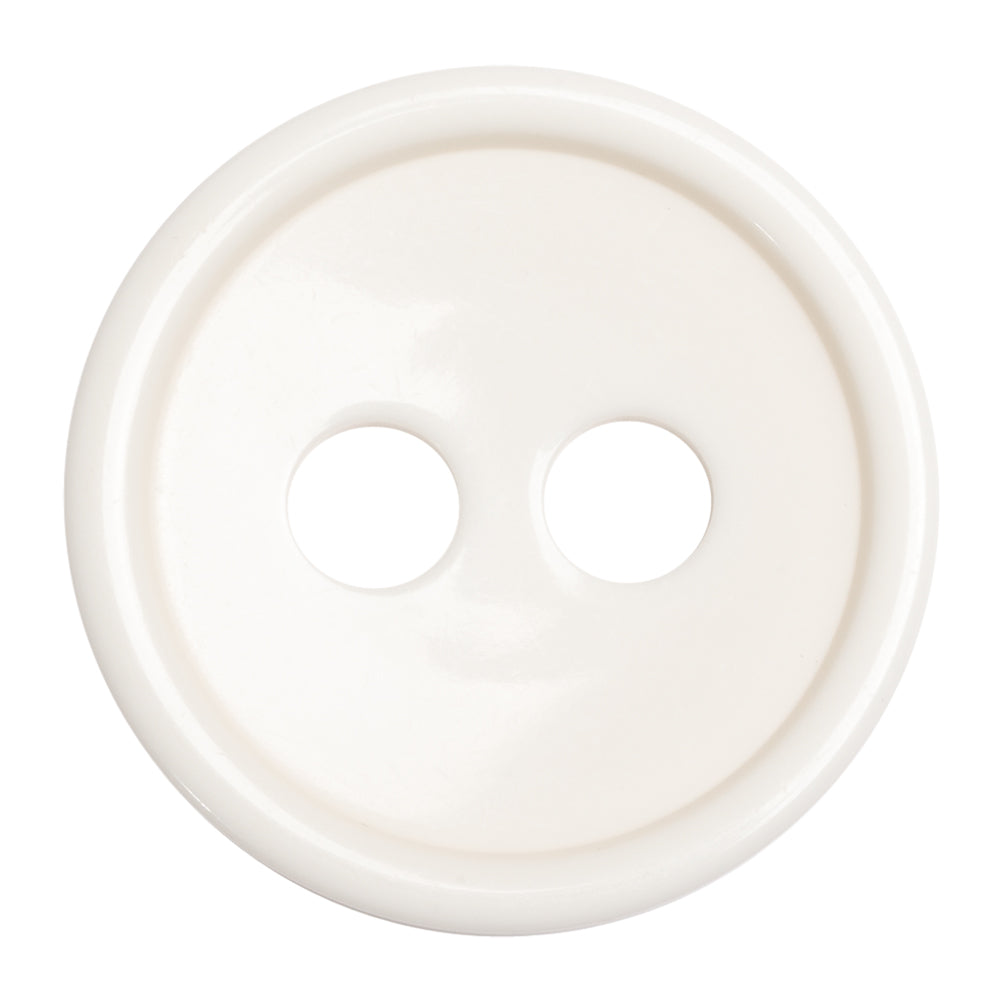 White Plastic 2-Hole Button - 60L/38mm