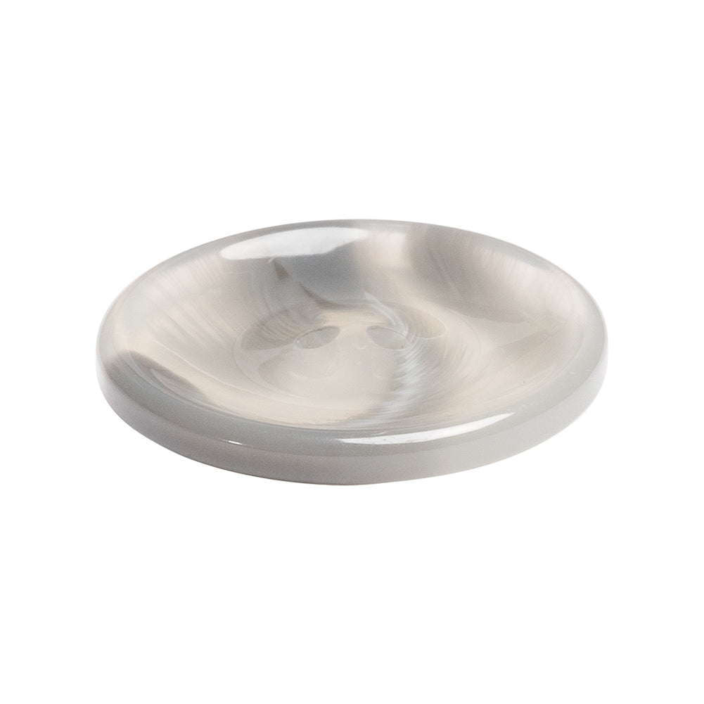 Gray and Clear Swirled Saucer Shaped Plastic 2-Hole Button - 44L/28mm