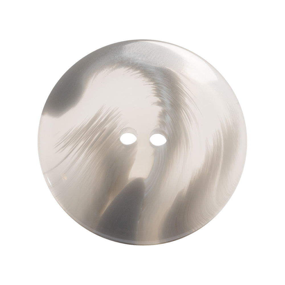 Gray and Clear Swirled Saucer Shaped Plastic 2-Hole Button - 44L/28mm