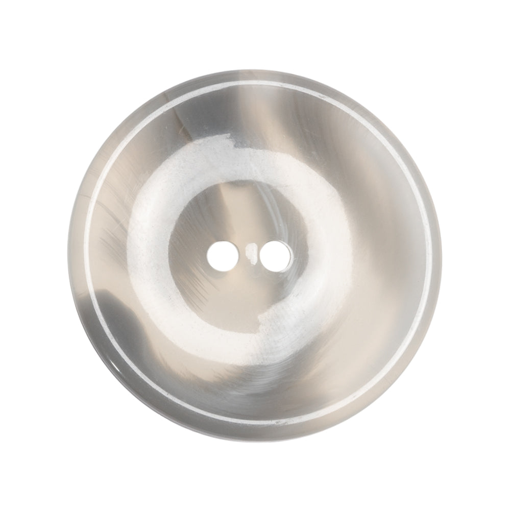 Gray and Clear Swirled Saucer Shaped Plastic 2-Hole Button - 44L/28mm