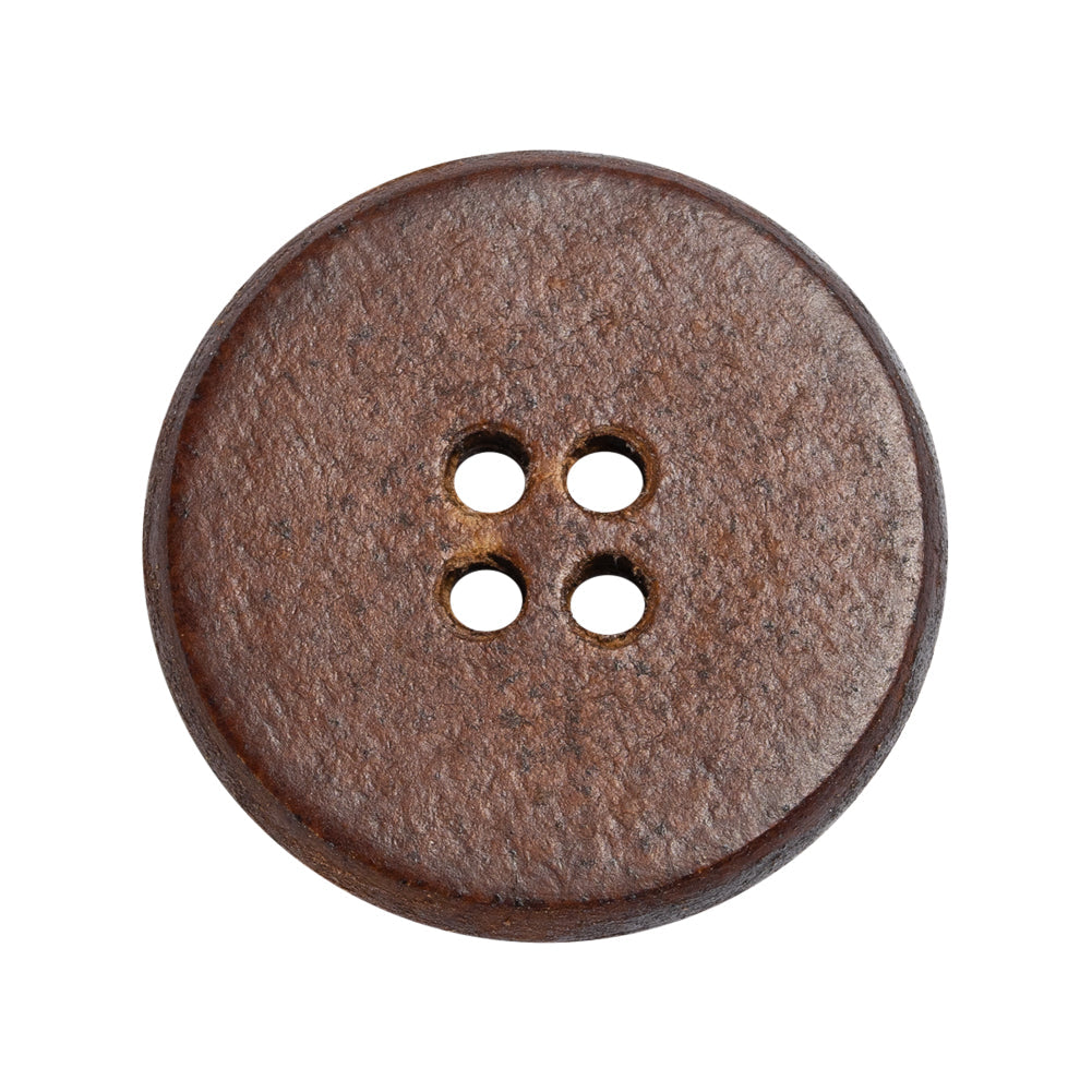 Red Brown Leather 4-Hole Button - 44L/28mm