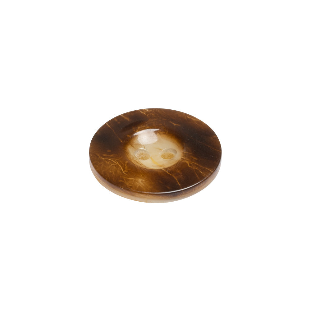 Italian Brown and Beige Abstract 2-Hole Plastic Button - 27L/17mm